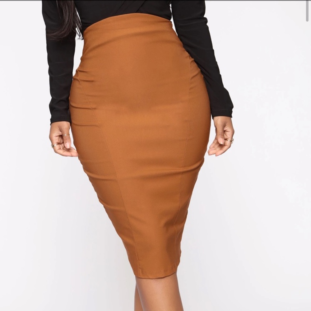 Camel Super High Waisted Skirt